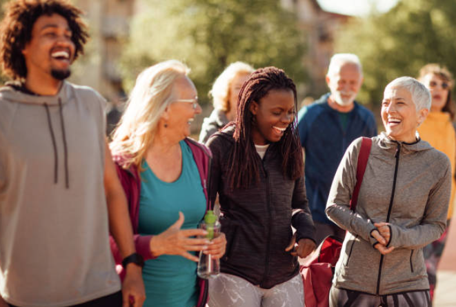 Healthy women and men of various ages depicting hormone replacement and aging gracefully